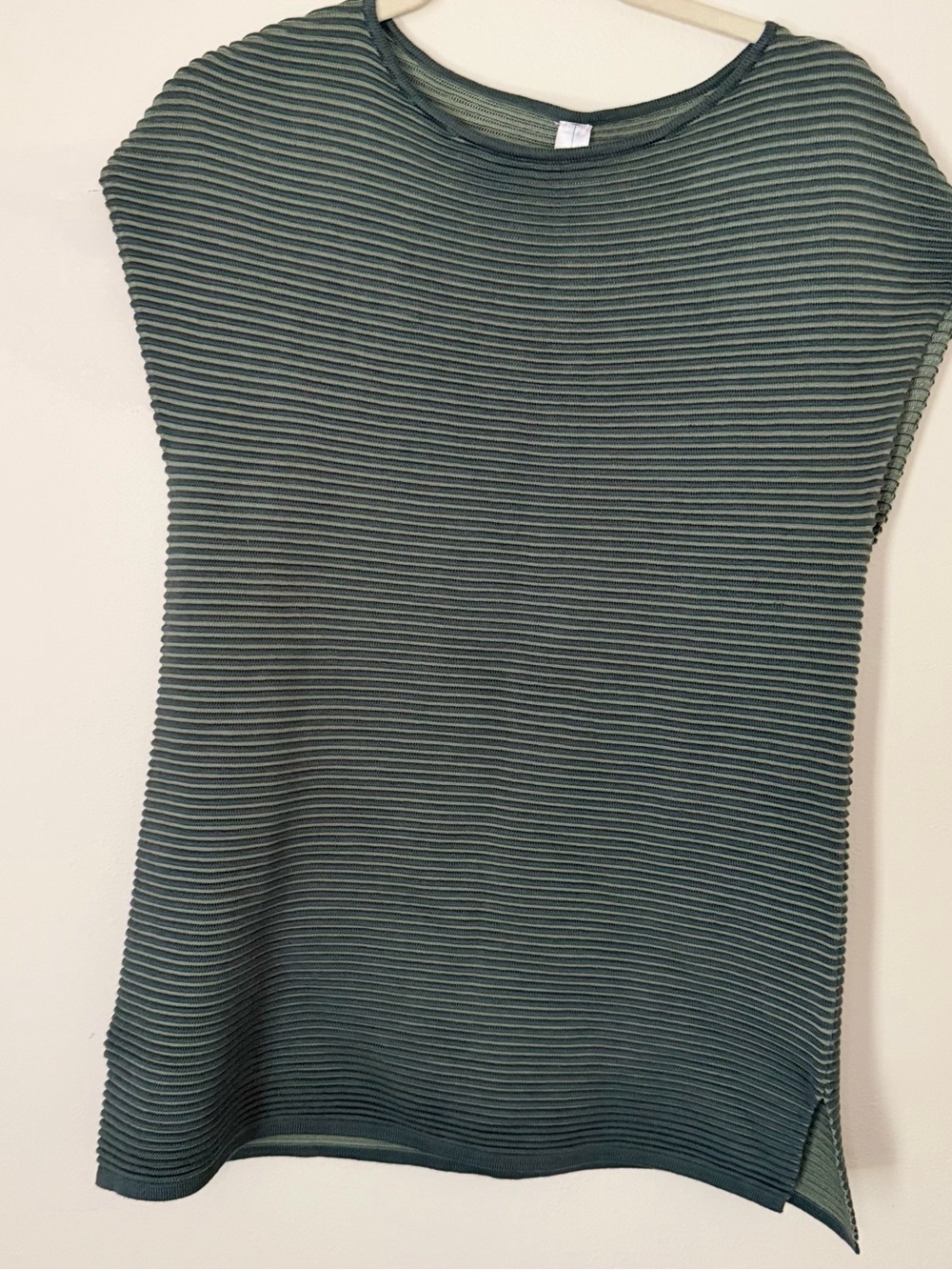 MarlaWynne Forest Green Ribbed Short-Sleeve Crew Sweater